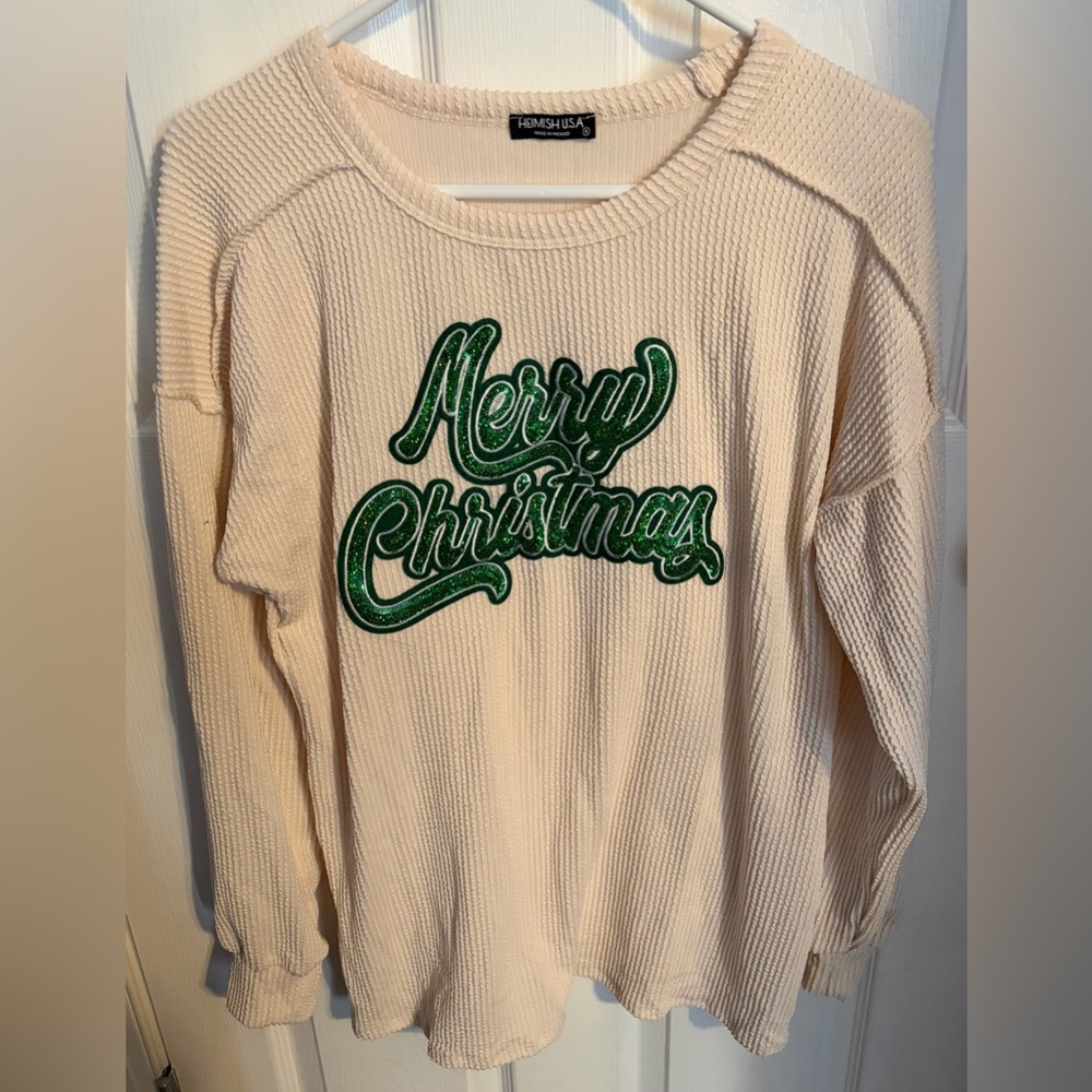 Merry Christmas Sweater, Women’s Size Small (very oversized) NWT